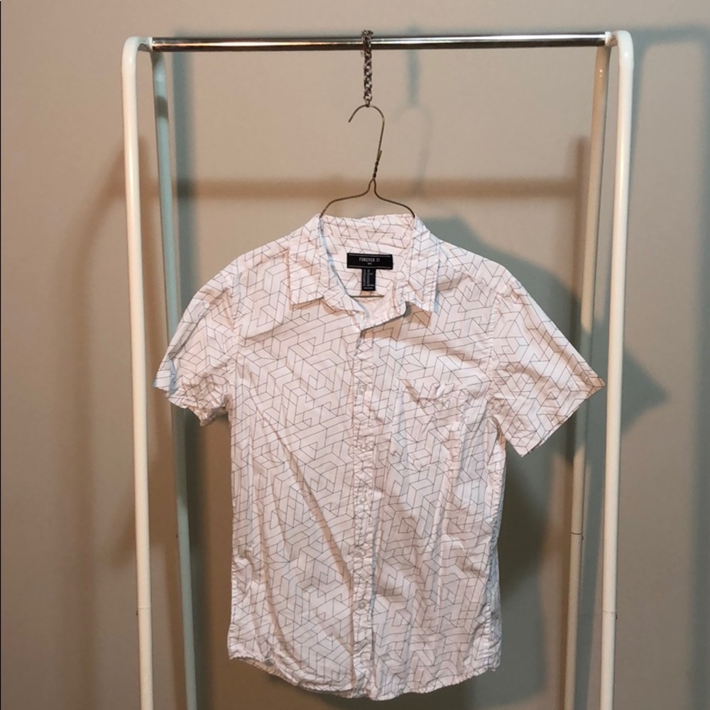F21 All-Over Print Button Down
